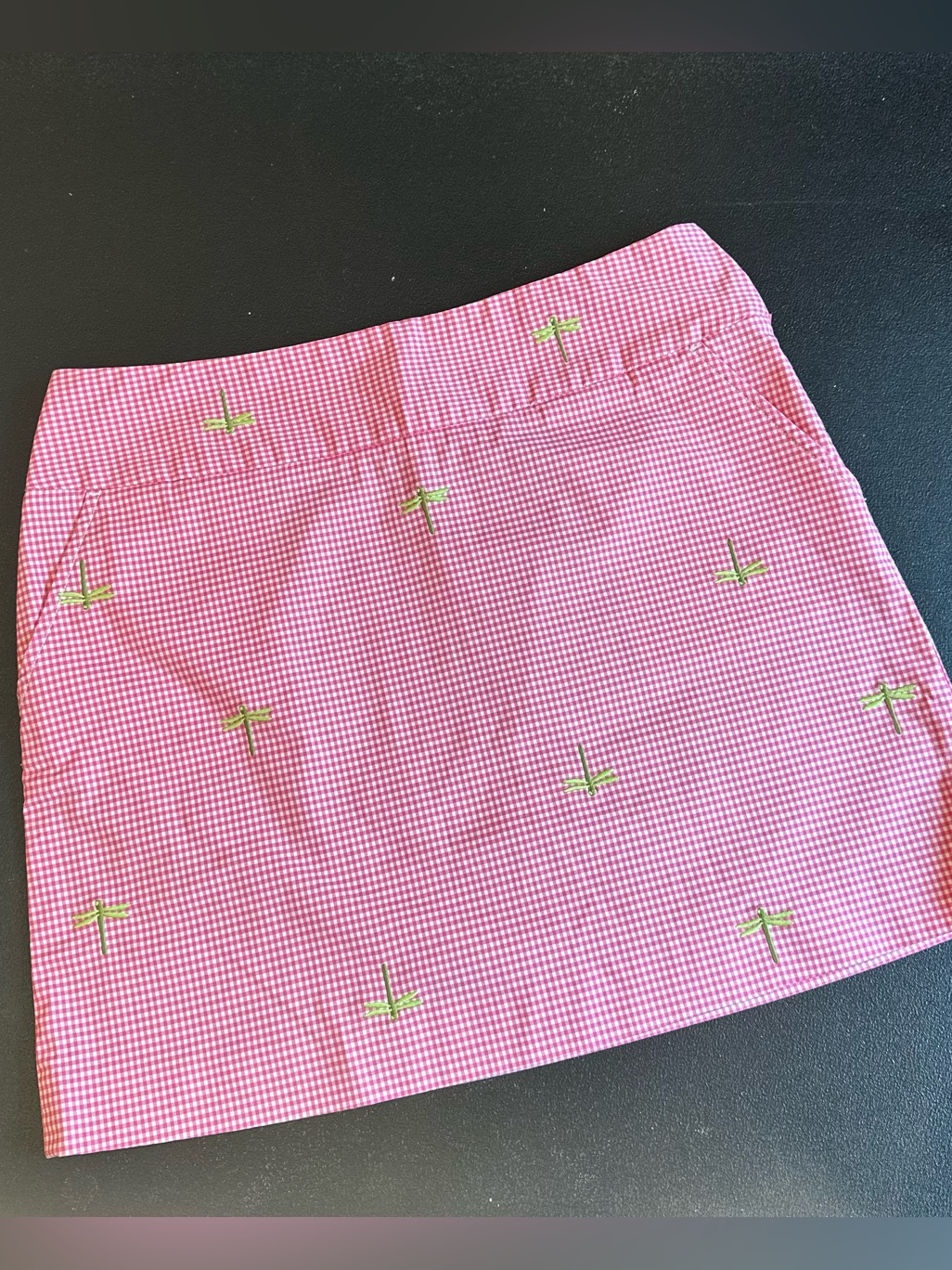 J. Crew Pink Gingham Embroidered Mini Skirt